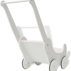 VidaXL Poppenwagen Wit 53x25.7x50 Cm Hout -Kinderspellen Verkoopwinkel 550x597