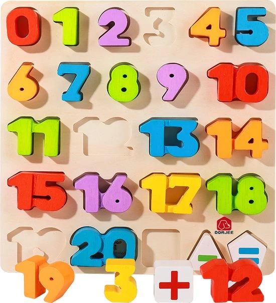Dorjee Houten Getallen Puzzel 123 - Grote Stukken - Educatief Houten Speelgoed 3 Dorjee Houten Getallen Puzzel 123 - Grote Stukken - Educatief Houten Speelgoed