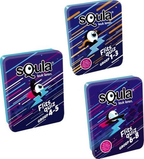 Educatieve Spellenbundel - Squla - 3 Stuks - Flitsquiz Groep 1 T/m 8 - Kaartspel 4 Educatieve Spellenbundel - Squla - 3 Stuks - Flitsquiz Groep 1 T/m 8 - Kaartspel - Afbeelding 2
