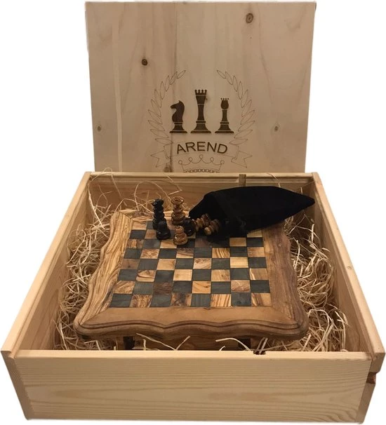 Olijfolie & Honing Schaakbord Met Geschenkverpakking 3 Olijfolie & Honing Schaakbord Met Geschenkverpakking