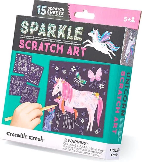 Crocodile Creek Sparkle Kraskaarten Unicorn 3 Crocodile Creek Sparkle Kraskaarten Unicorn
