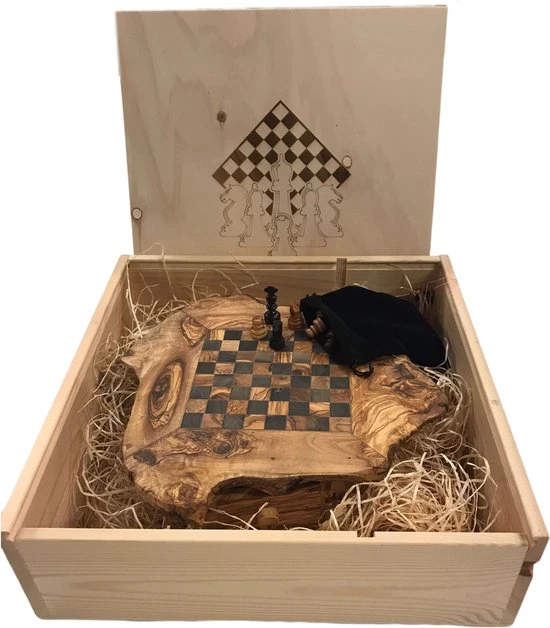 Olijfolie & Honing Schaakbord Met Geschenkverpakking 3 Olijfolie & Honing Schaakbord Met Geschenkverpakking